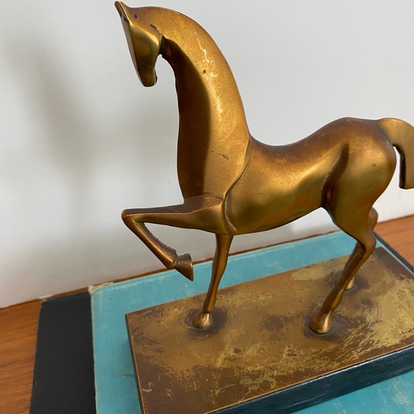 Vintage Etruscan Style Bronze Horse MCM Brass Horse Statue Equestrian Figurine - Picture 5 of 13